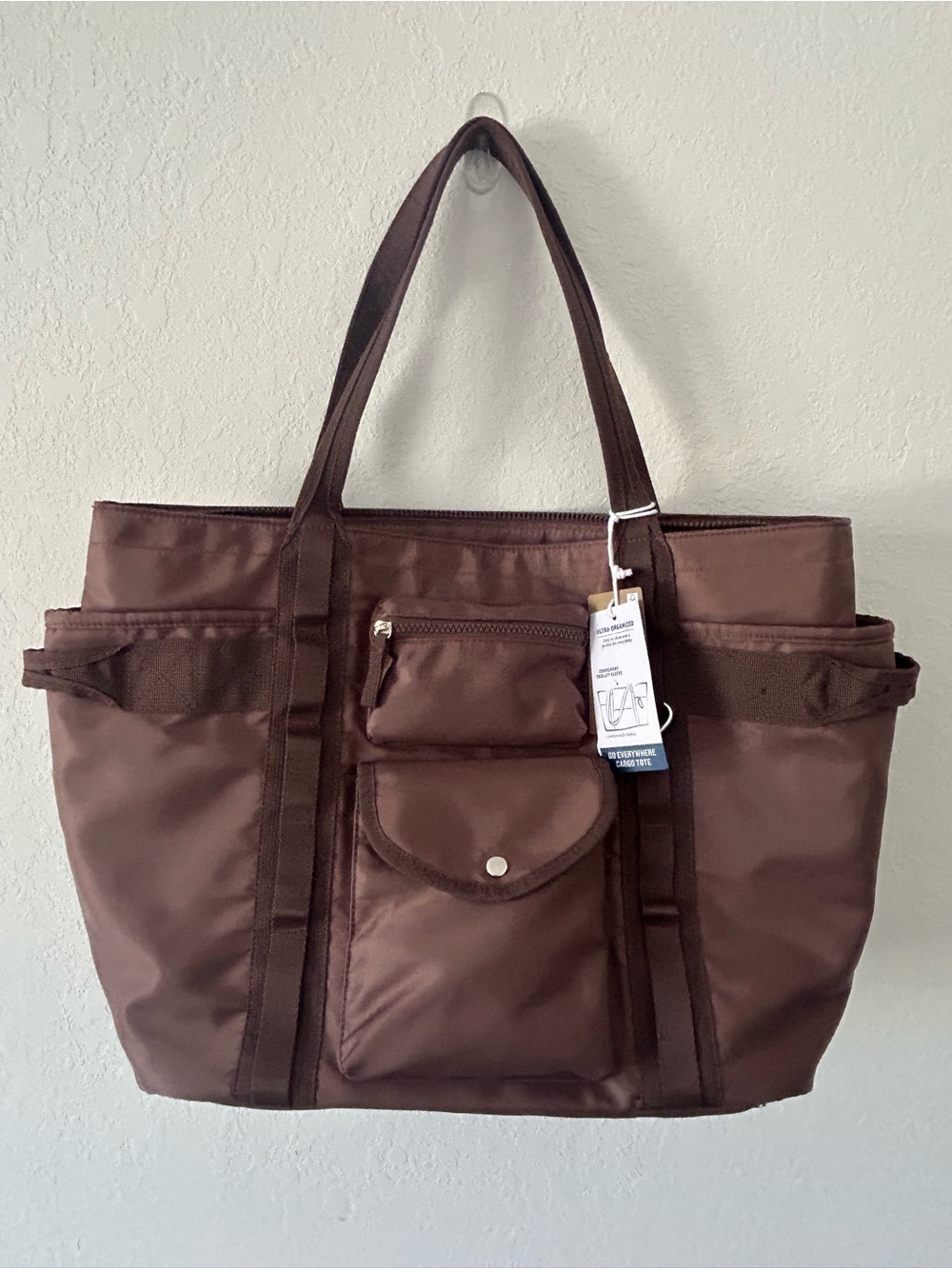 TOMMY BAHAMA  nylon brown XL travel multipocketed Tote bag
